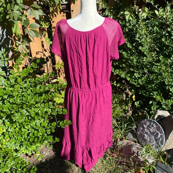 Old Navy Burgundy Maroon Ren Faire Style Dress XL - Picture 3 of 4